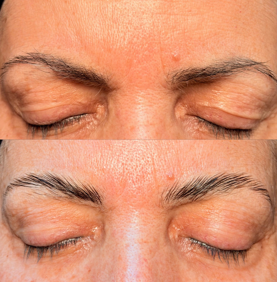 Vorher / Nachher · Modellarbeit aus dem Browlift Online-Kurs