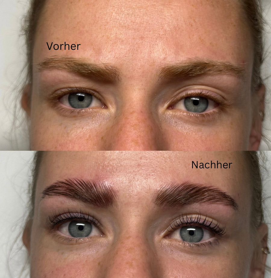 Vorher / Nachher · Modellarbeit aus dem Browlift Online-Kurs
