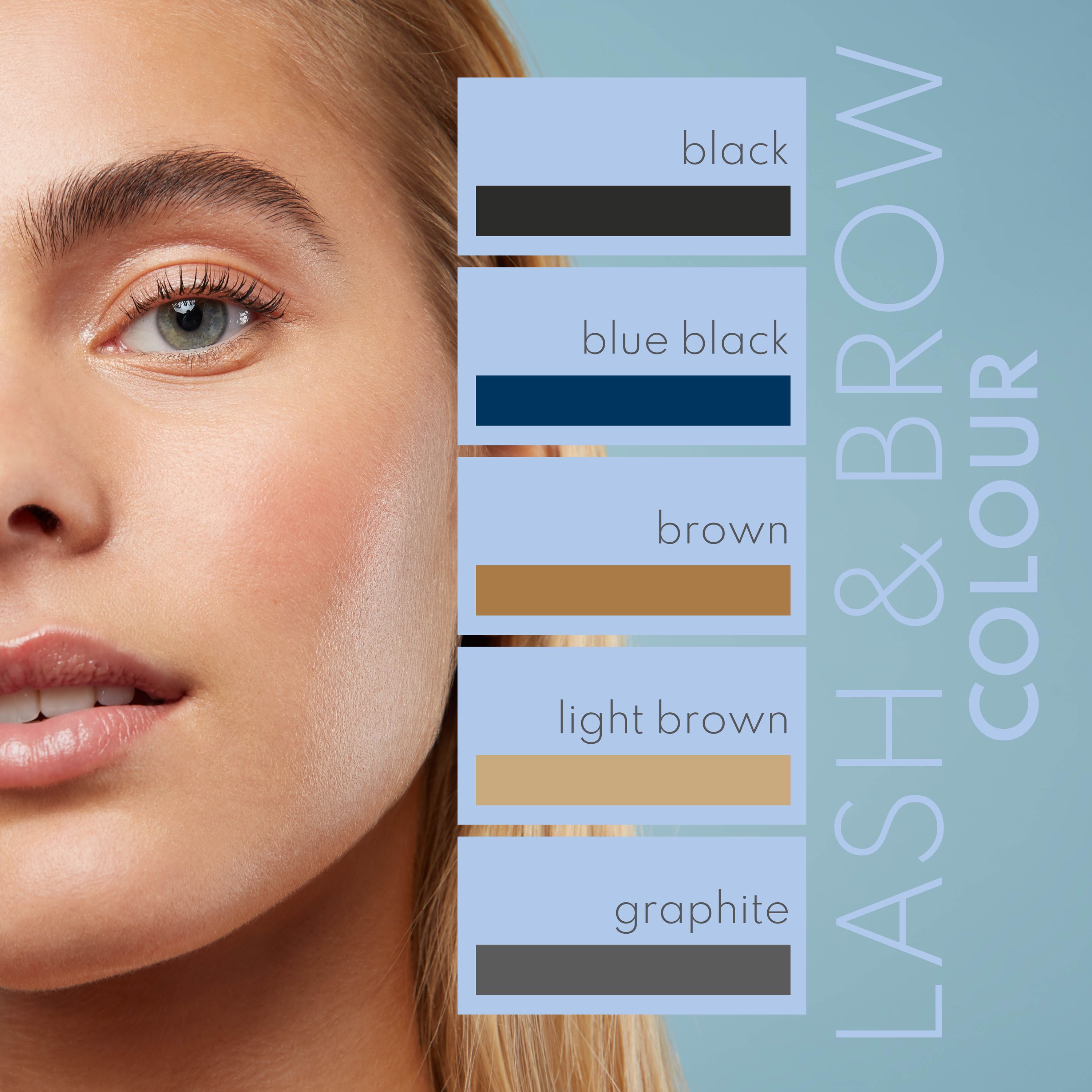 Tubos de color para pestañas y cejas
